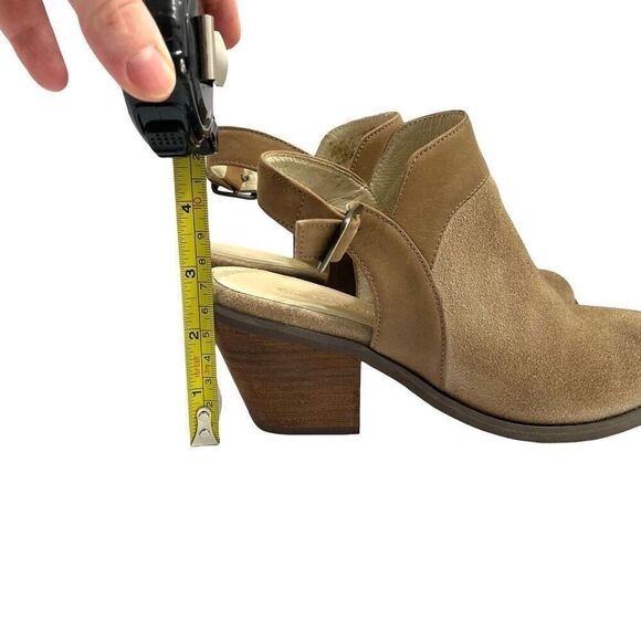 Chocolat Blu Abis suede Backless Booties Size 6.5 tan boho western chic - Picture 12 of 13